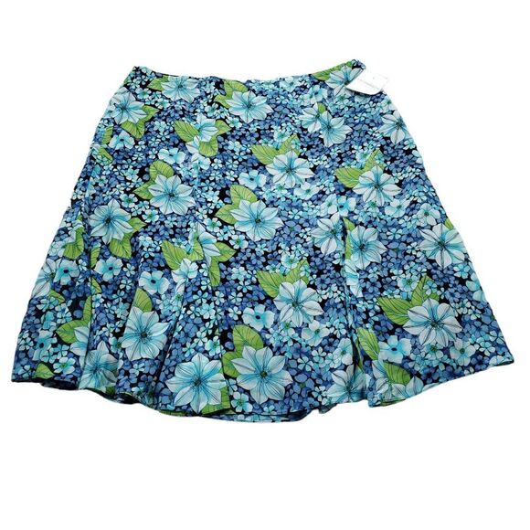 Sag Harbor Green Blue Floral Fit and Flare Flouncy Hem Skirt Size 22W - Picture 1 of 7